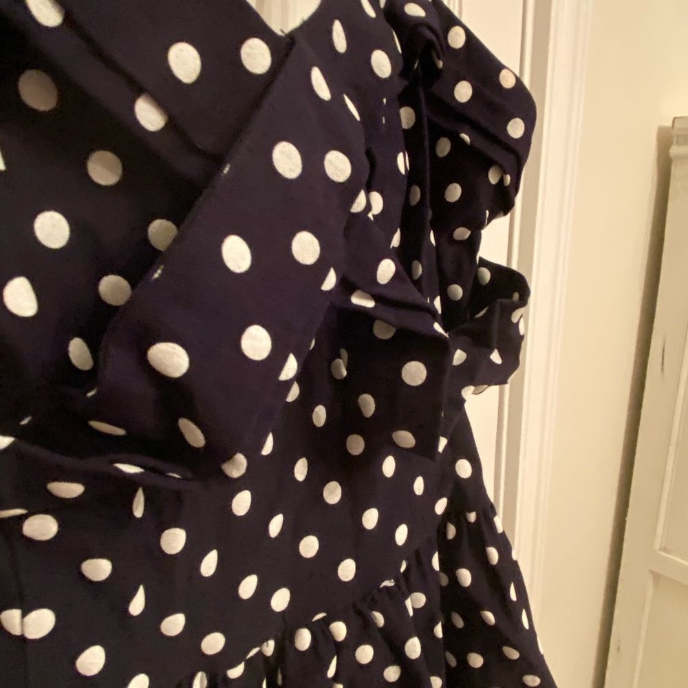 Stop Staring Navy Polka dot dress